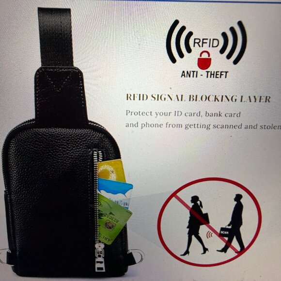 S-ZONE Genuine Leather RFID Blocking Small Sling Bag Women Crossbody Fanny Pack - Picture 2 of 7